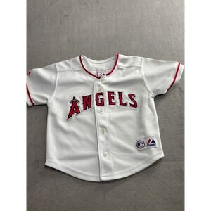 Majestic Los Angeles Angels Baseball Jersey Toddler Youth White Red 4T